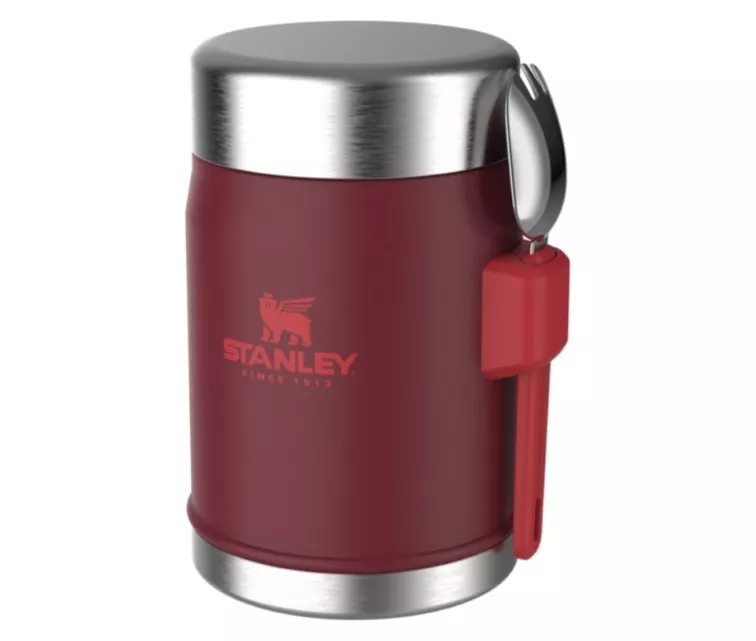 Термос пищевой The Legendary Food Jar + Spork 0,4 л тёмно-красный