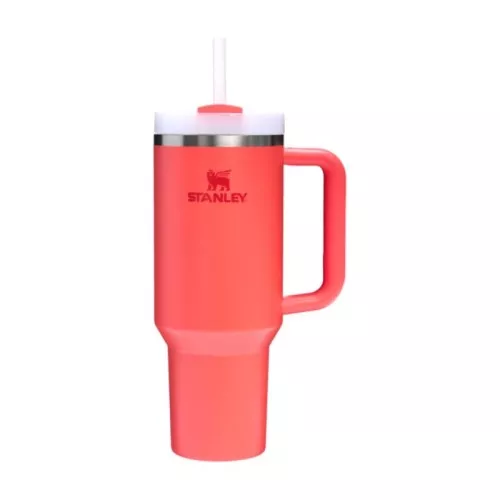 Thermos mug with straw The Quencher H2.O FlowState Tumbler 1.18L coral red-orange