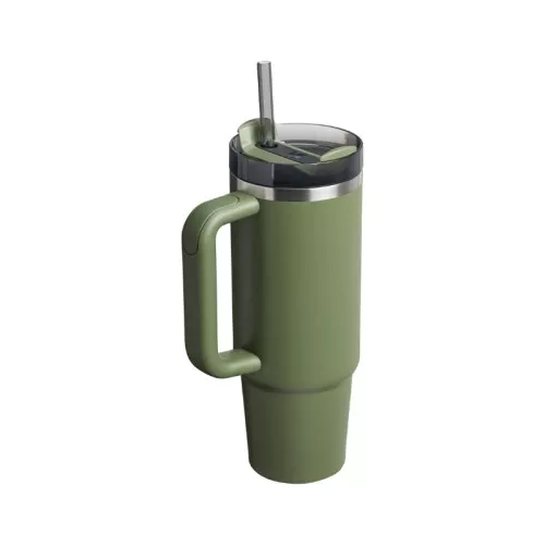Termospuodelis su šiaudeliu The Quencher H2.O FlowState Tumbler 0.89L tamsiai žalias