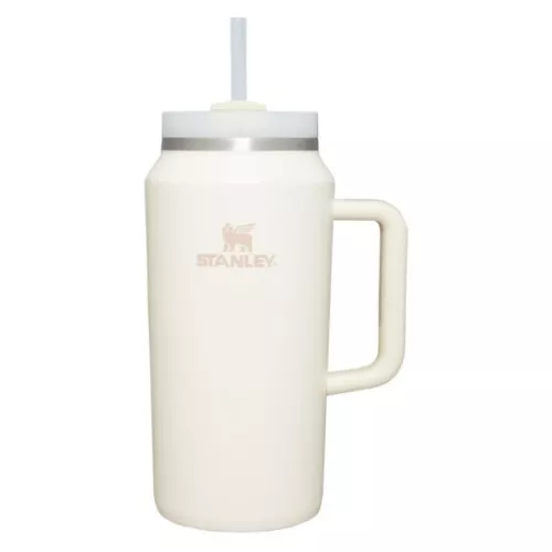 Thermos bottle with straw The Quencher H2.0 Tumbler 1.90L in cream color