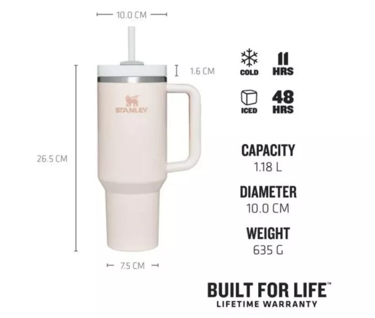 Thermo mug with straw The Quencher H2.O FlowState Tumbler 1.18L light pink 2.0