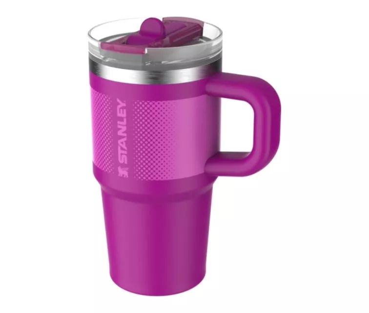 Thermo mug with straw The Quencher ProTour Flip Straw Tumbler 0.6L purple