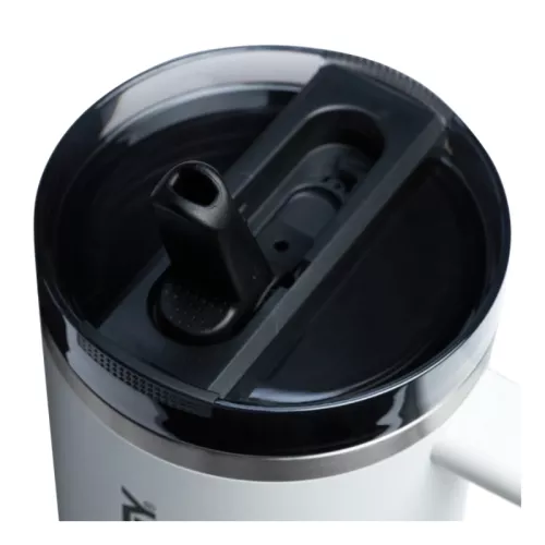 Thermal mug with a straw The Quencher ProTour Flip Straw Tumbler 1.18L  white