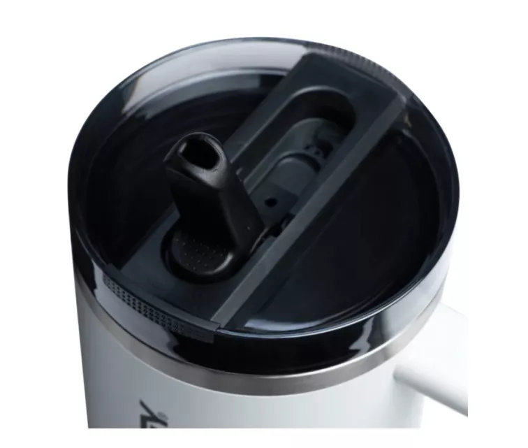 Thermal mug with a straw The Quencher ProTour Flip Straw Tumbler 1.18L  white