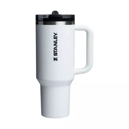 Thermal mug with a straw The Quencher ProTour Flip Straw Tumbler 1.18L  white