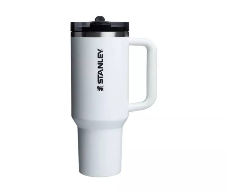 Thermal mug with a straw The Quencher ProTour Flip Straw Tumbler 1.18L  white