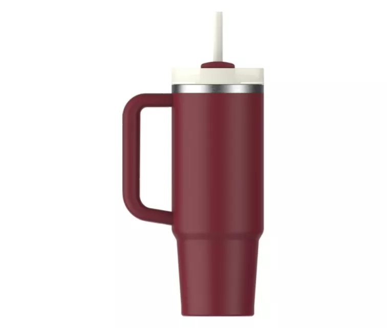 Termokrūze ar salmiņu The Quencher H2.O FlowState Tumbler 0.89L tumši sarkana