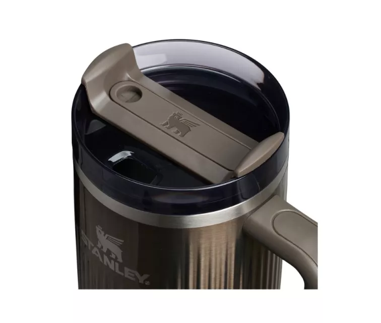 Термокружка с трубочкой The Quencher H2.0 Fluted Tumbler 1.18L глянцевый темно-серый