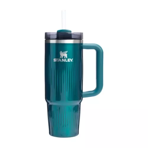 Thermos mug with straw The Quencher H2.0 Fluted Tumbler 1.18L glossy teal