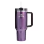 Thermos mug with straw The Quencher H2.0 Fluted Tumbler 1.18L glossy light purple