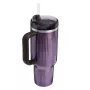 Thermos mug with straw The Quencher H2.0 Fluted Tumbler 1.18L glossy light purple
