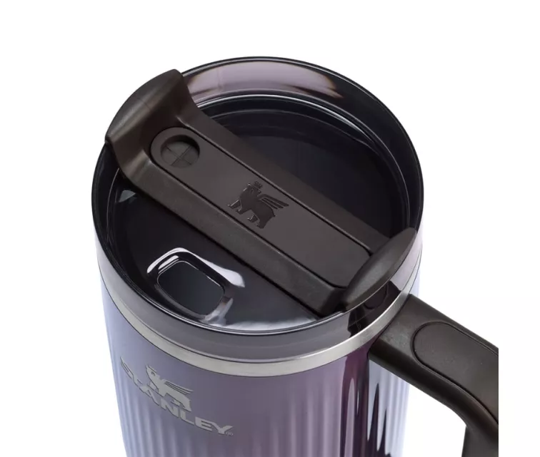 Thermos mug with straw The Quencher H2.0 Fluted Tumbler 1.18L glossy light purple