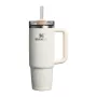 Thermos mug with straw The Quencher H2.0 Fluted Tumbler 0.89L in glossy cream color