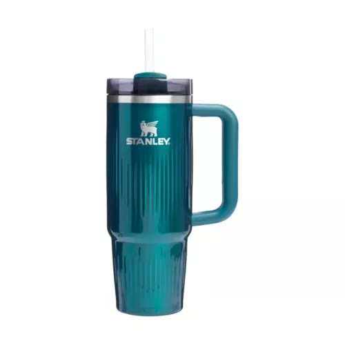 Thermos mug with straw The Quencher H2.0 Fluted Tumbler 0.89L glossy teal