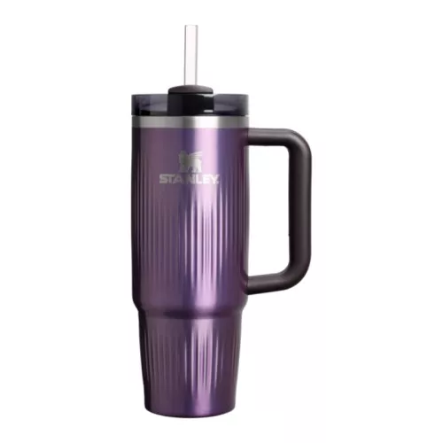 Thermos mug with straw The Quencher H2.0 Fluted Tumbler 0.89L glossy light purple