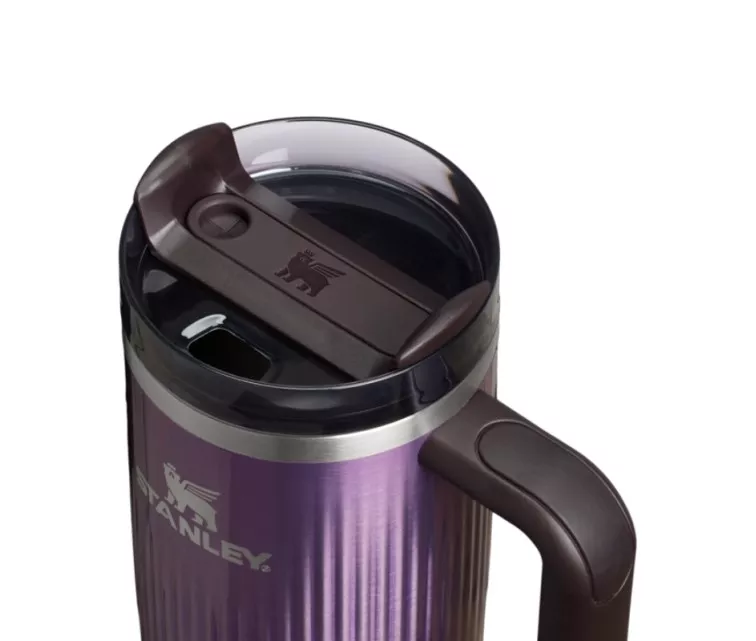 Termoskruus kõrrega The Quencher H2.0 Fluted Tumbler 0.89L läikiv helelilla