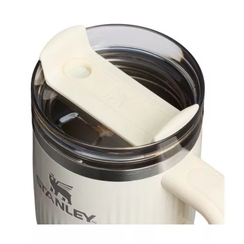 Termokrūze ar salmiņu The Quencher H2.0 Fluted Tumbler 0.6L glancētā krēmkrāsā 