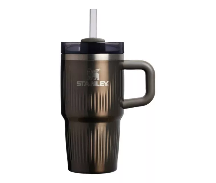 Termosinis puodelis su šiaudeliu „The Quencher H2.0 Fluted Tumbler 0.6“, blizgios metalo rudos spalvos