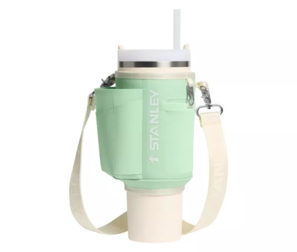 Carrying case for The All-Day Quencher Carry-All 1.18L thermos mug with straw in pistachio color