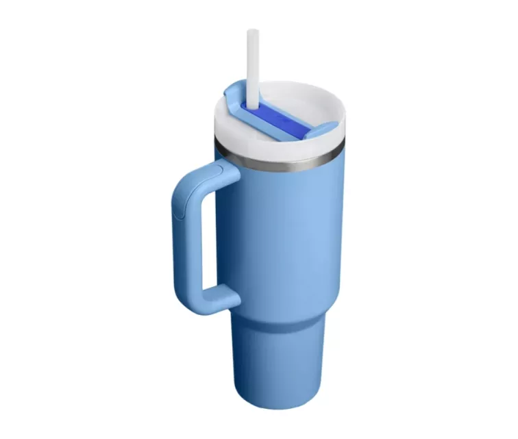 Thermo mug with straw The Quencher H2.O FlowState Tumbler 1.18L light blue