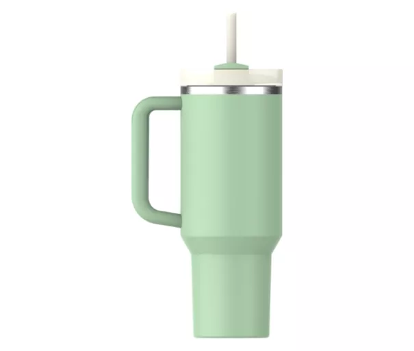 Termospuodelis su šiaudeliu „The Quencher H2.O FlowState Tumbler 1.18L“ pistacijų spalvos