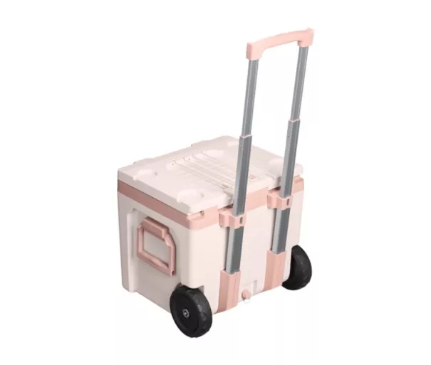 Aukstuma kaste ar riteņiem The Easy-Carry Outdoor Wheeled Cooler 47,3L gaiši rozā