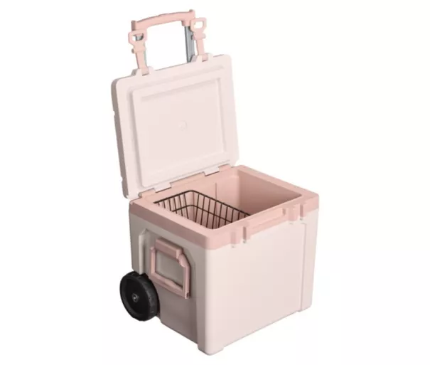 Aukstuma kaste ar riteņiem The Easy-Carry Outdoor Wheeled Cooler 47,3L gaiši rozā