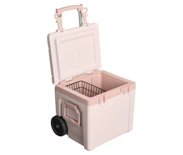Aukstuma kaste ar riteņiem The Easy-Carry Outdoor Wheeled Cooler 47L gaiši rozā