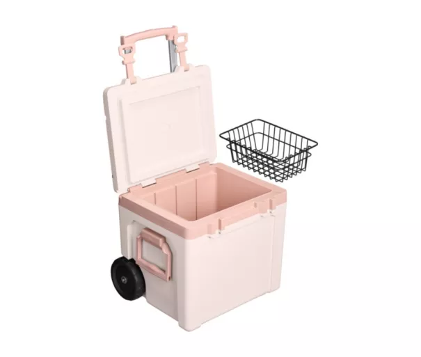Aukstuma kaste ar riteņiem The Easy-Carry Outdoor Wheeled Cooler 47,3L gaiši rozā