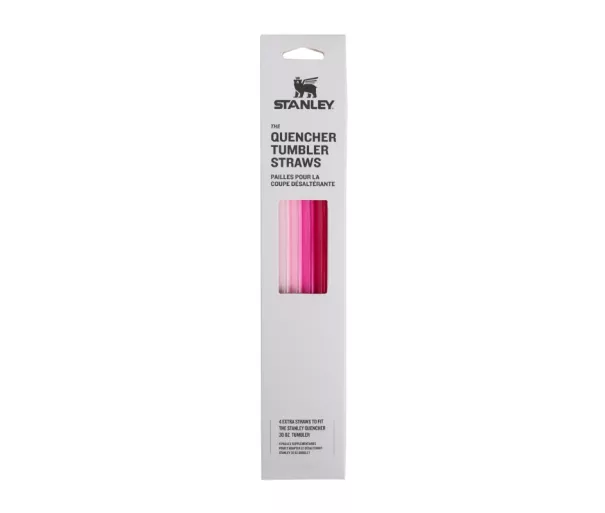 Šiaudelių rinkinys 4 vnt. termo puodeliams „The Quencher Travel Tumbler Straws 0,89 l“, rožinis