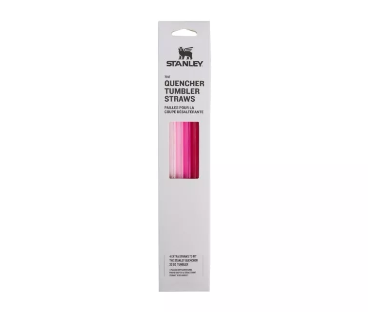 Salmiņu komplekts 4 gab. termokrūzēm The Quencher Travel Tumbler Straws 0,89L rozā