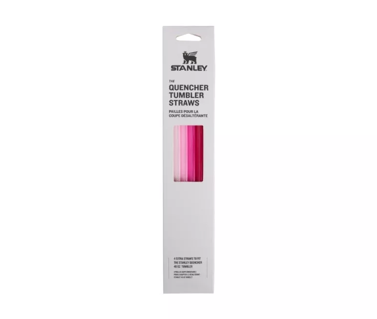 Salmiņu komplekts 4 gab. termokrūzēm The Quencher Travel Tumbler Straws 1,18L rozā