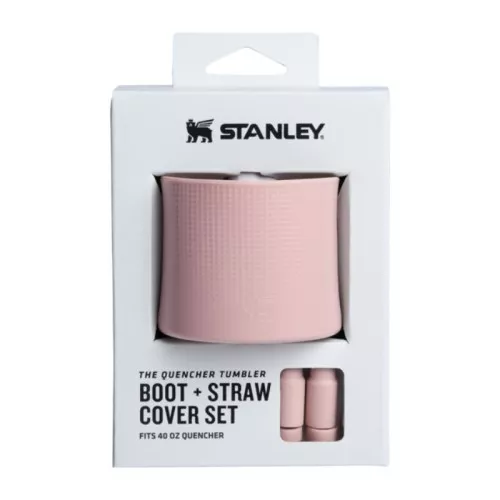 Set of 2 protective covers and straw caps for thermos mugs 1.18L The Quencher Boot + Straw Topper light pink