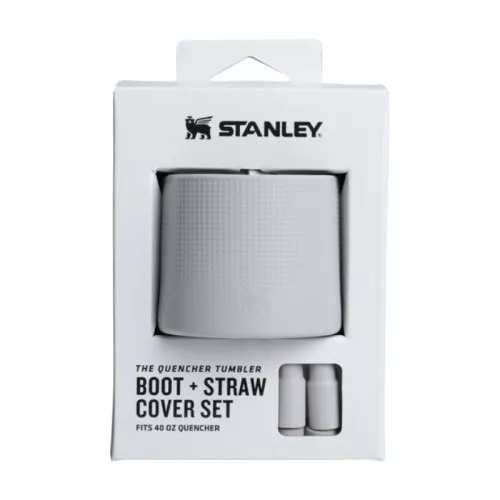 Set of 2 protective covers and straw caps for thermos mugs 1.18L The Quencher Boot + Straw Topper light gray