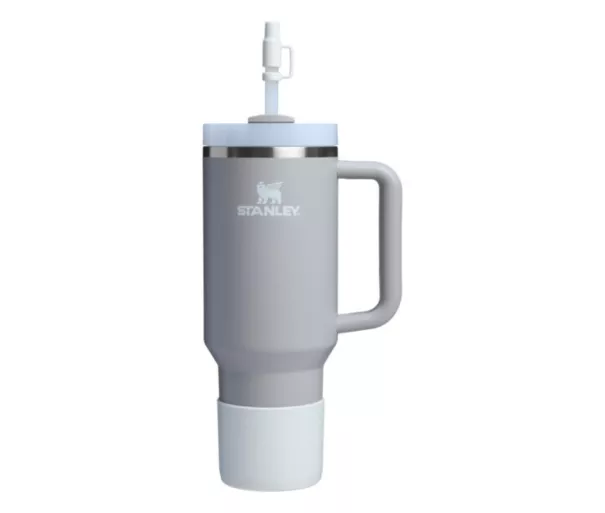 2 apsauginių dangtelių ir šiaudelių rinkinys termo puodeliams 1,18 l „The Quencher Boot“ + šiaudelio formos antgalis, baltas