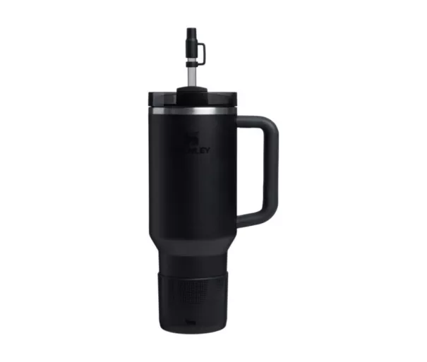 2 apsauginių dangtelių ir šiaudelių rinkinys termoso puodeliams 1,18 l „The Quencher Boot“ + šiaudelio formos antgalis, juodas