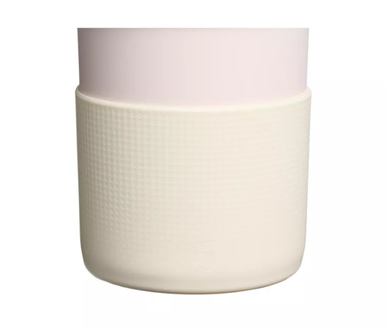 2 apsauginių dangtelių ir šiaudelių rinkinys termo puodeliams 1,18 l „The Quencher Boot“ + šviesiai kreminės spalvos šiaudelio formos antgalis