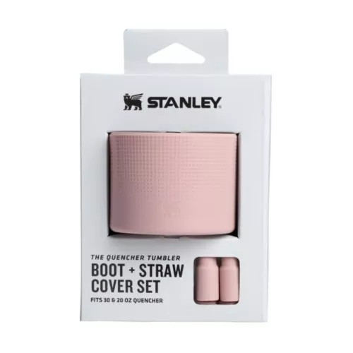 Aizsargpārvalka un salmiņu vāciņu 2 gab. komplekts termokrūzēm 0,89L/0,6L The Quencher Boot + Straw Topper gaiši rozā 