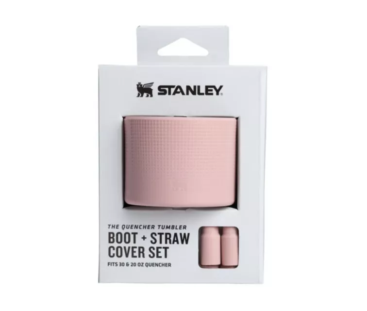 2 apsauginių dangtelių ir šiaudelių rinkinys termo puodeliams 0,89 l / 0,6 l „The Quencher Boot“ + šiaudelio antgalis, šviesiai rožinis