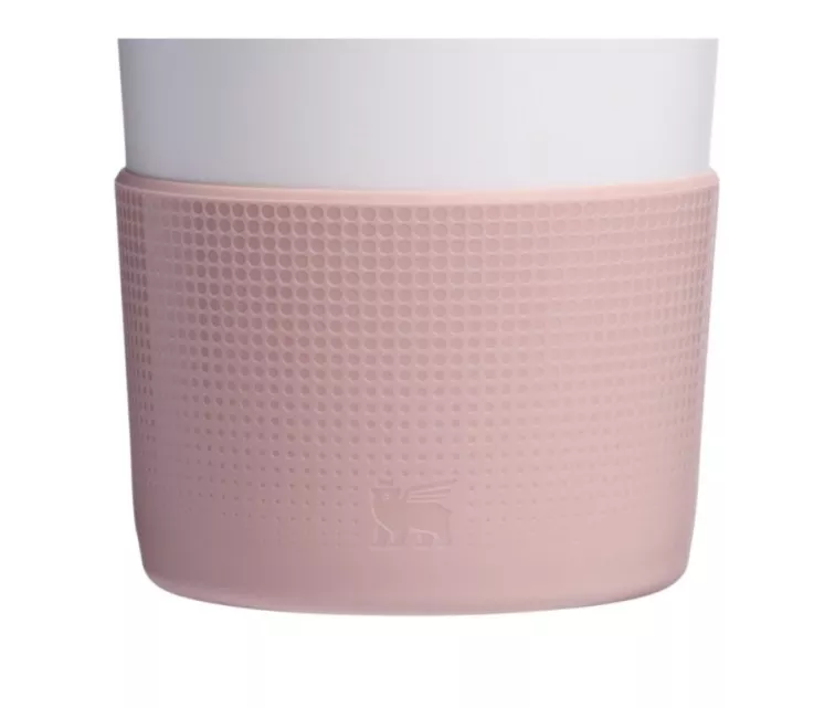 2 apsauginių dangtelių ir šiaudelių rinkinys termo puodeliams 0,89 l / 0,6 l „The Quencher Boot“ + šiaudelio antgalis, šviesiai rožinis