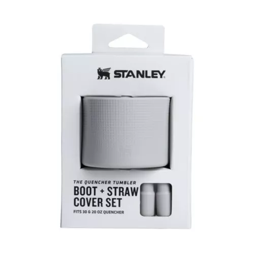Aizsargpārvalka un salmiņu vāciņu 2 gab. komplekts termokrūzēm 0,89L/0,6L The Quencher Boot + Straw Topper gaiši pelēks 