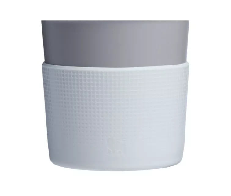 2 apsauginių dangtelių ir šiaudelių rinkinys termo puodeliams 0,89 l / 0,6 l „The Quencher Boot“ + šviesiai baltos spalvos šiaudelio formos antgalis