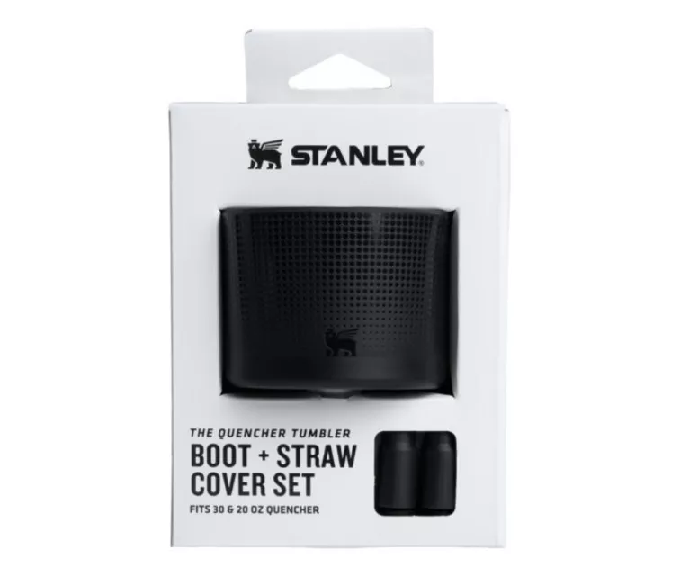 Apsauginių dangtelių ir šiaudelių rinkinys (2 vnt.) termo puodeliams (0,89 l / 0,6 l), „The Quencher Boot“ + šiaudelių dangtelis, juodos spalvos