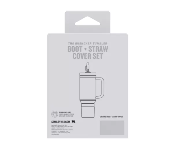 Set of 2 protective covers and straw caps for thermo mugs 0.89L/0.59L The Quencher Boot + Straw Topper in cream color