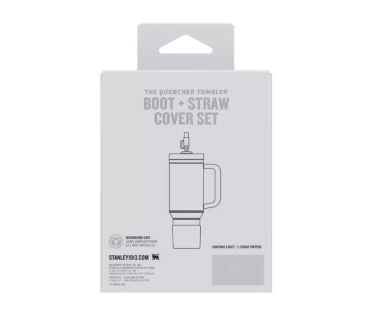 Aizsargpārvalka un salmiņu vāciņu 2 gab. komplekts termokrūzēm 0,89L/0,6L The Quencher Boot + Straw Topper krēmkrāsā