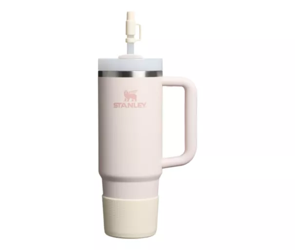 Set of 2 protective covers and straw caps for thermo mugs 0.89L/0.59L The Quencher Boot + Straw Topper in cream color