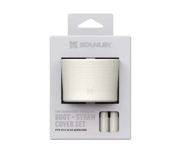 Set of 2 protective covers and straw caps for thermo mugs 0.89L/0.59L The Quencher Boot + Straw Topper in cream color