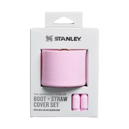 Aizsargpārvalka un salmiņu vāciņu 2 gab. komplekts termokrūzēm 0,89L/0,6L The Quencher Boot + Straw Topper rozā 