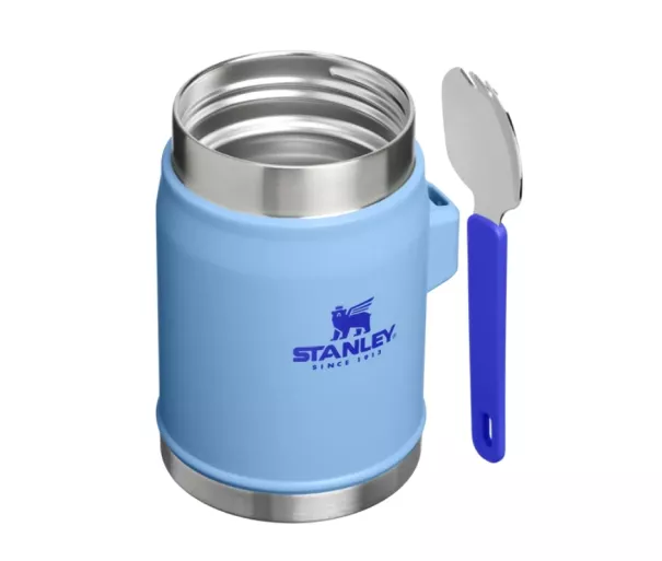 Термос для еды The Legendary Food Jar+Spork 0.4L светло-голубой