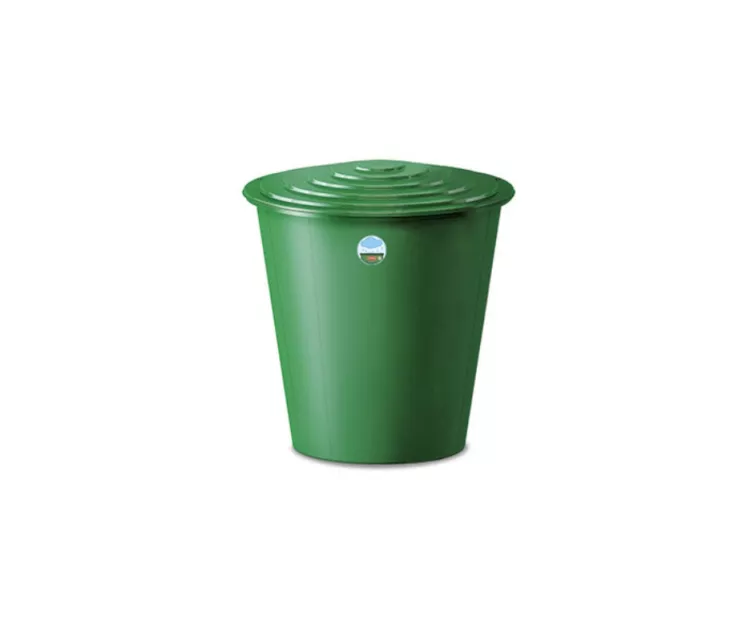 Water barrel 210L with lid and tap Ø76.5x81cm